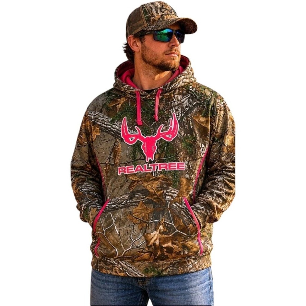 Cottonwood Canyon Camouflage Hunting Hoodie Mens M Brown Pink Fleece Gorpcore